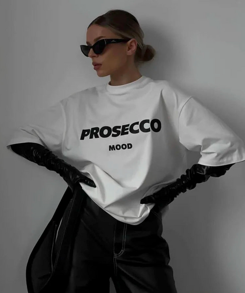 Helvano | Damen T-Shirt mit Prosecco-Print
