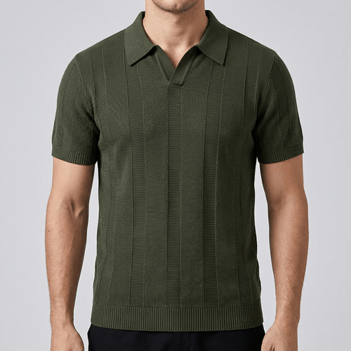 Helvano | Ajour-Poloshirt aus Strick