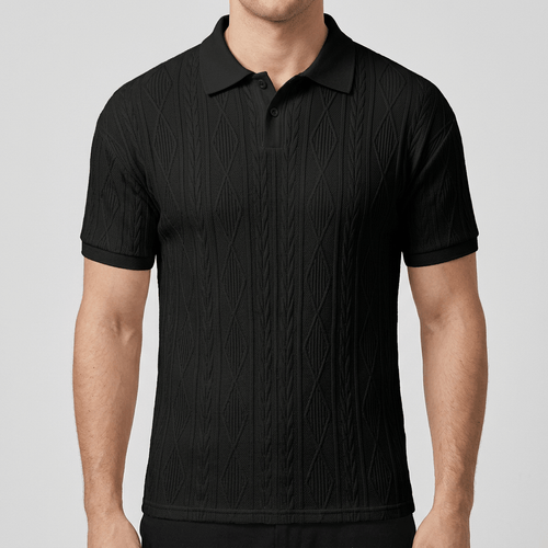 Helvano | Strukturiertes Poloshirt aus Baumwolle