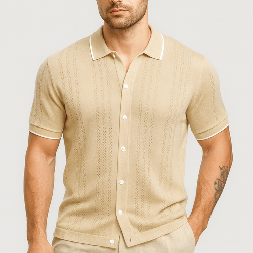 Helvano | Strick-Poloshirt mit Knöpfen