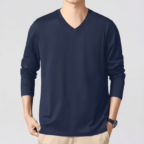 Helvano | Herren-Shirt mit V-Ausschnitt und langem Arm