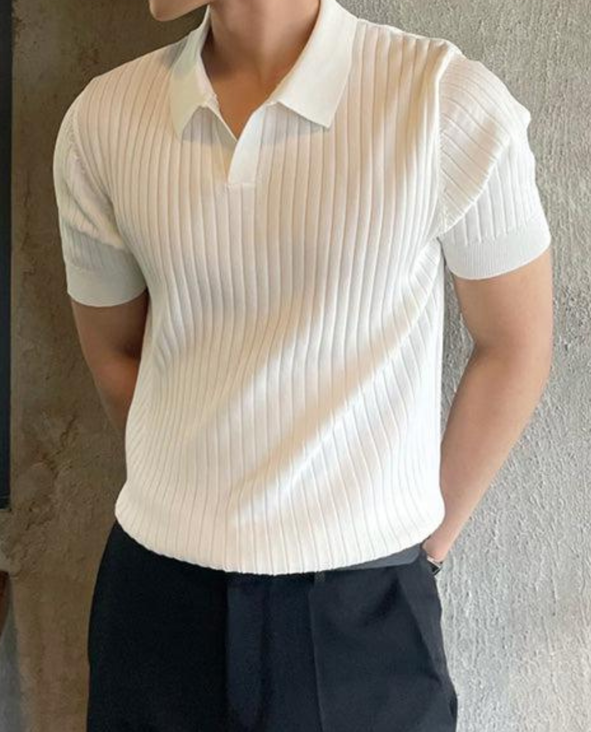 Soviska | Koszulka polo prążkowana slim fit