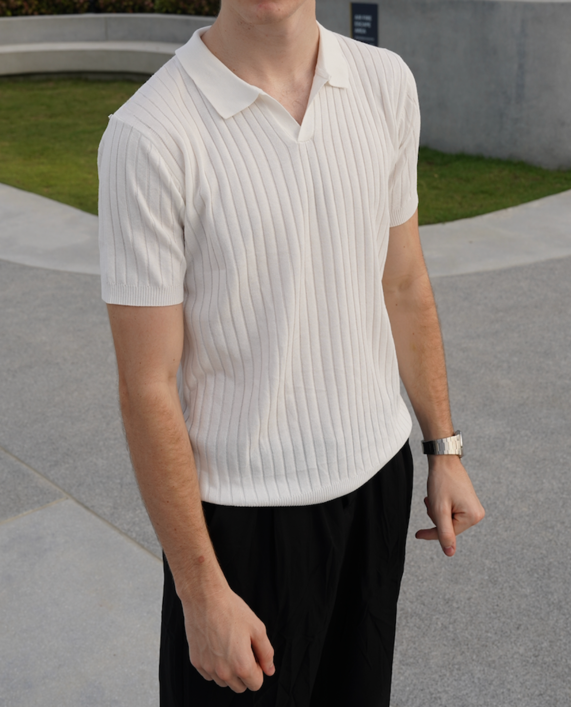 Soviska | Koszulka polo prążkowana slim fit
