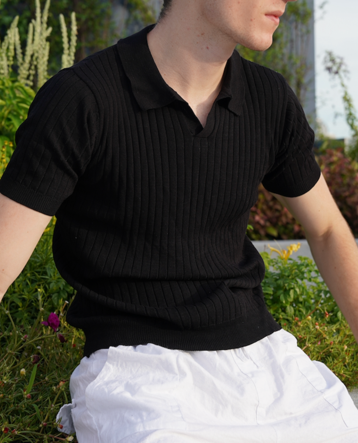 Soviska | Koszulka polo prążkowana slim fit