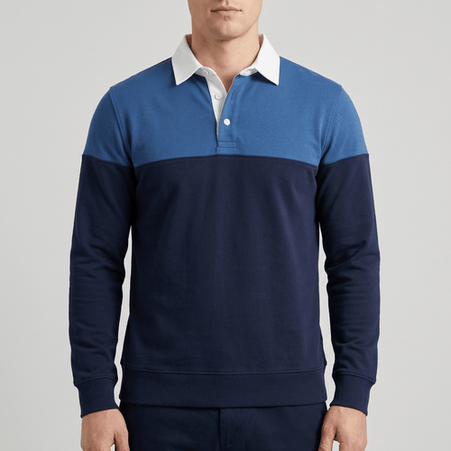 Helvano | Poloshirt mit langen Ärmeln und Kontrastkragen