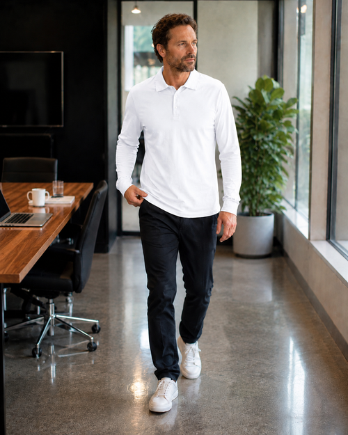 Helvano | Langarm-Poloshirt