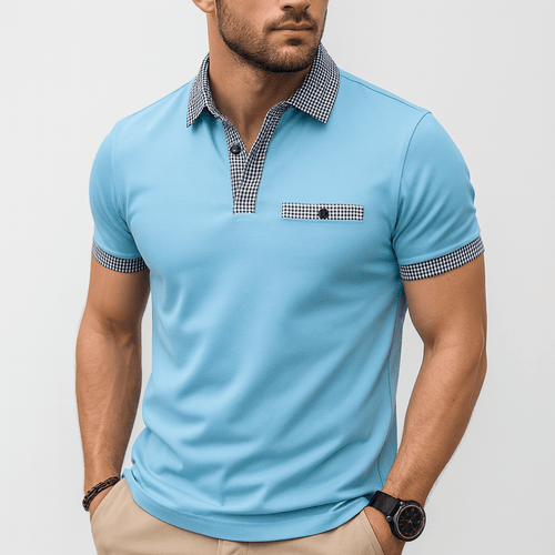 Helvano | Poloshirt mit kariertem Kragen