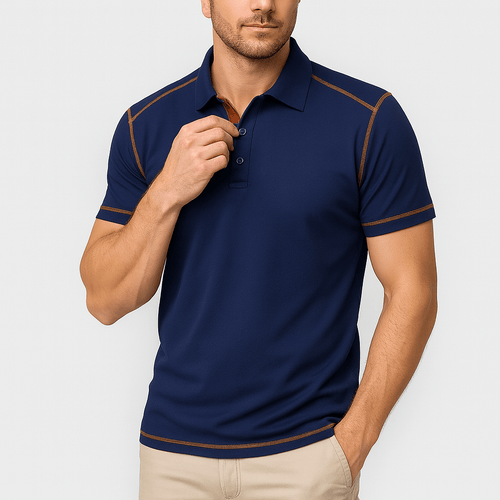 Helvano | Poloshirt mit Kontrastnähten