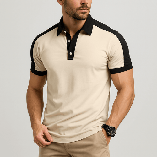 Helvano | Poloshirt mit Kontrastschultern