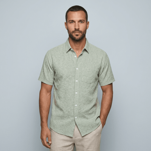 Helvano | Herren-Leinenhemd mit Blumenmuster