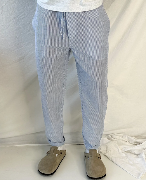 Helvano | Leinenhose Herren gestreift