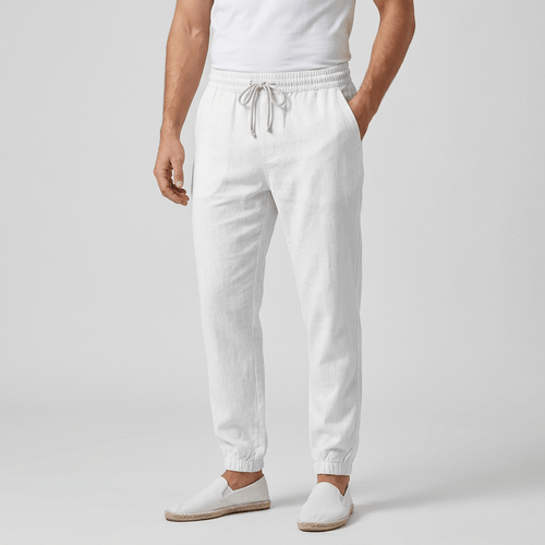 Helvano | Lockere Leinenhose mit Bündchen