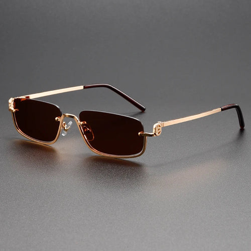 Helvano | Randlose polarisierte rechteckige Sonnenbrille
