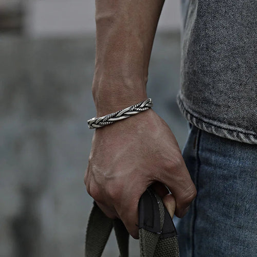 Helvano | Geflochtenes Herren-Armband aus Stahl