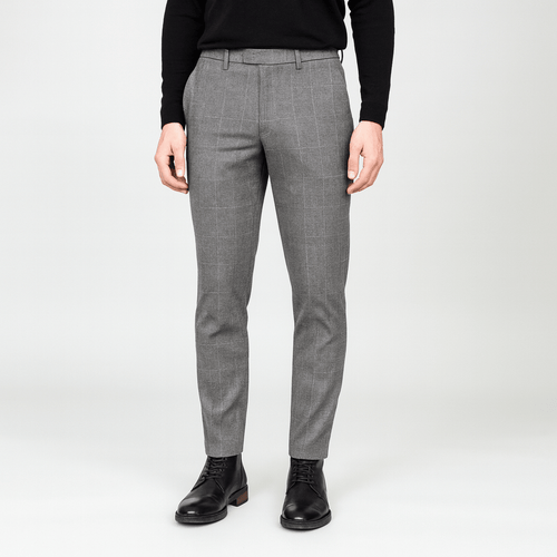 Helvano | Schmale karierte Hose mit hohem Bund
