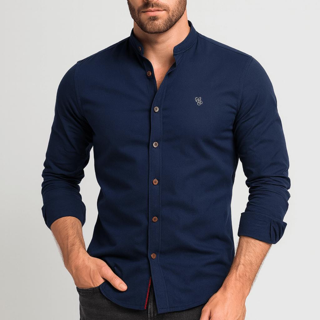 Helvano | Slim-Fit Herrenhemd mit langen Ärmeln