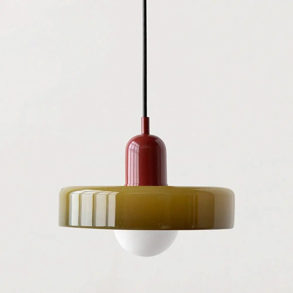 Helvano | Bauhaus Pendelleuchte aus farbigem Glas