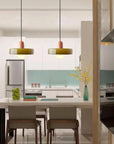 Helvano | Bauhaus Pendelleuchte aus farbigem Glas