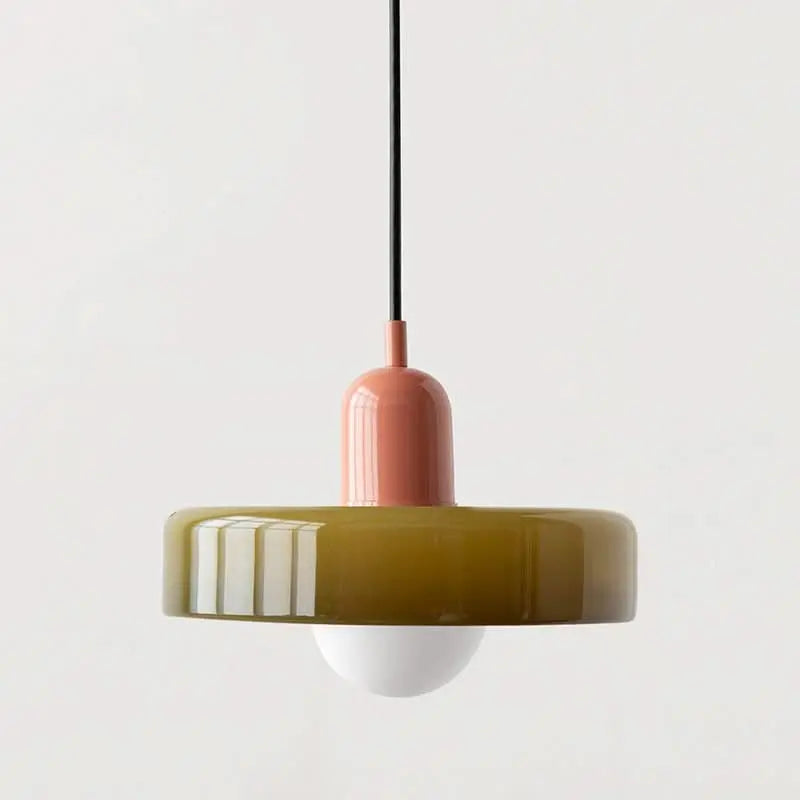 Helvano | Bauhaus Pendelleuchte aus farbigem Glas