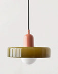 Helvano | Bauhaus Pendelleuchte aus farbigem Glas