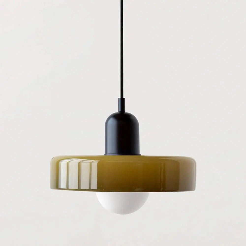 Helvano | Bauhaus Pendelleuchte aus farbigem Glas