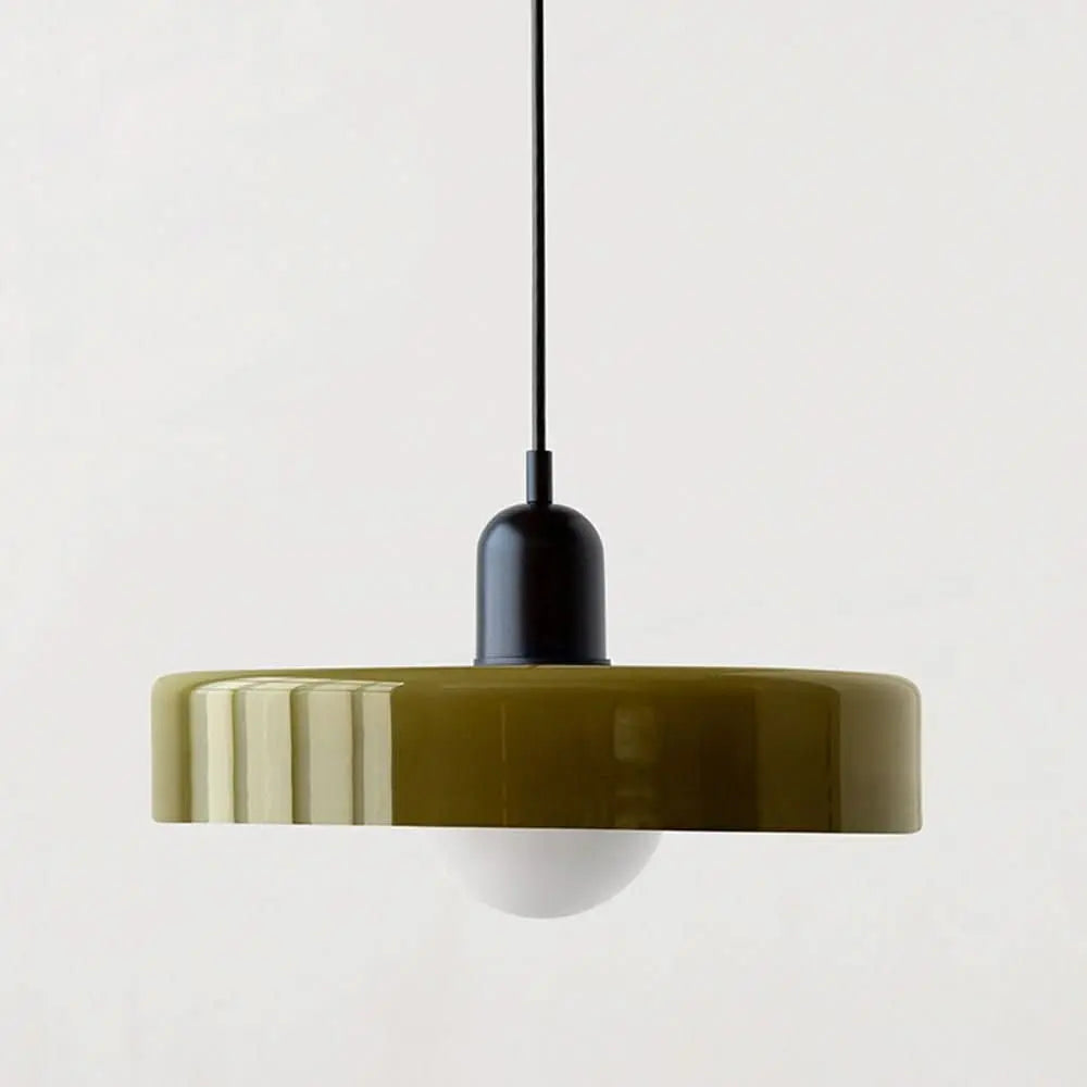 Helvano | Bauhaus Pendelleuchte aus farbigem Glas