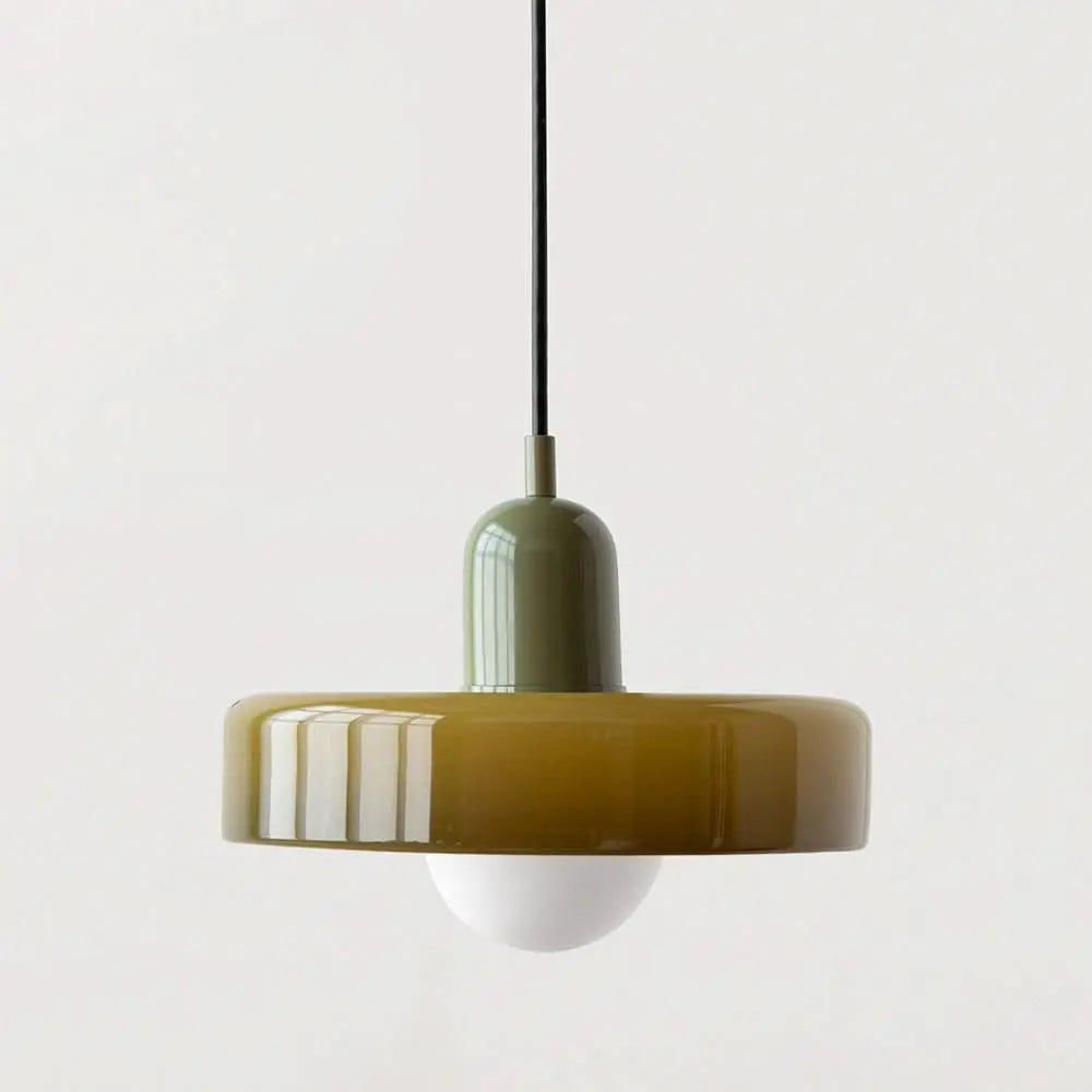 Helvano | Bauhaus Pendelleuchte aus farbigem Glas