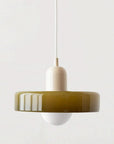 Helvano | Bauhaus Pendelleuchte aus farbigem Glas