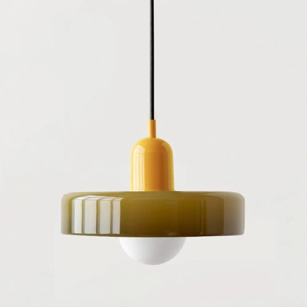 Helvano | Bauhaus Pendelleuchte aus farbigem Glas