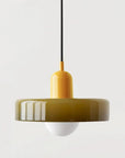 Helvano | Bauhaus Pendelleuchte aus farbigem Glas