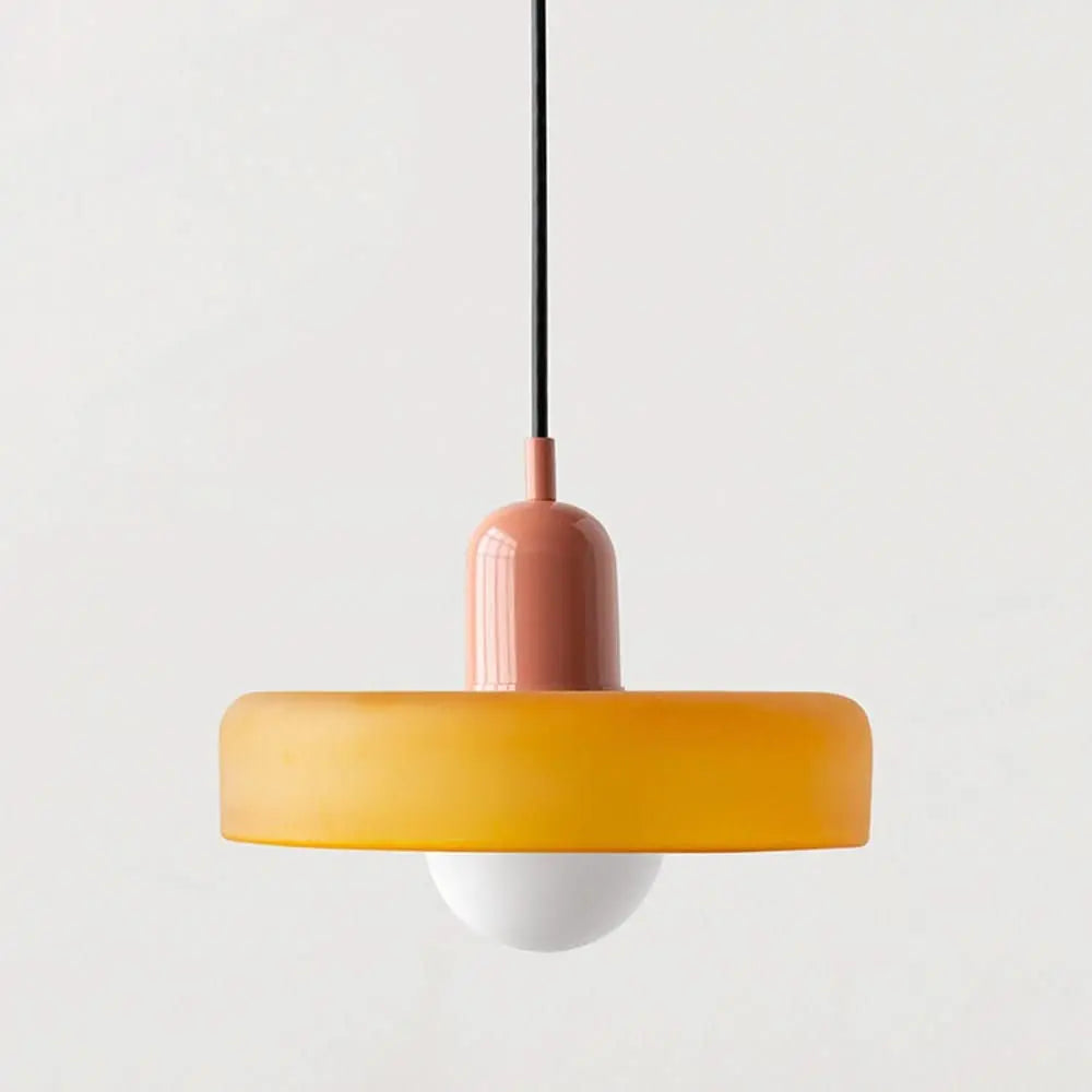 Helvano | Bauhaus Pendelleuchte aus farbigem Glas