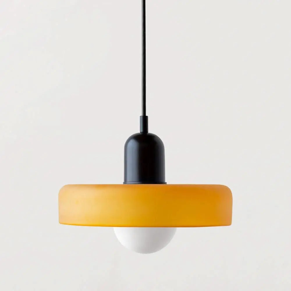 Helvano | Bauhaus Pendelleuchte aus farbigem Glas