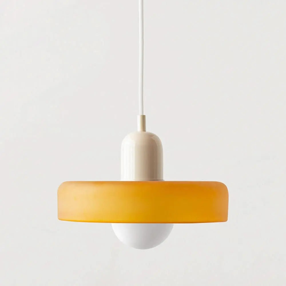 Helvano | Bauhaus Pendelleuchte aus farbigem Glas