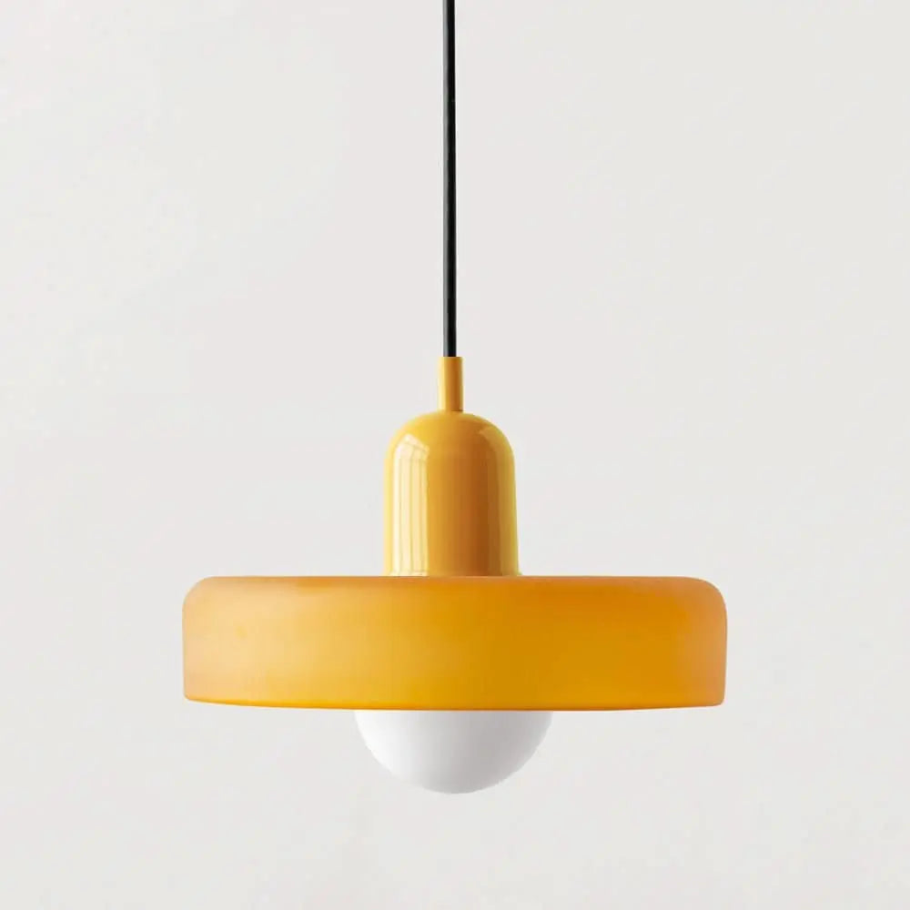 Helvano | Bauhaus Pendelleuchte aus farbigem Glas