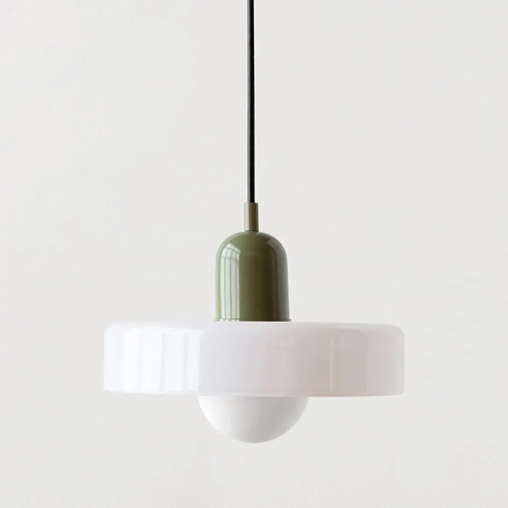 Helvano | Bauhaus Pendelleuchte aus farbigem Glas