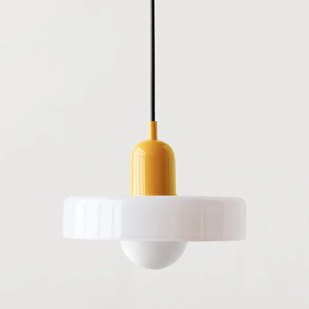 Helvano | Bauhaus Pendelleuchte aus farbigem Glas