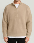 Helvano | Herren Halfzip-Pullover aus Rippstrick