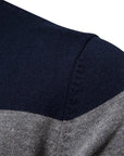 Helvano | Herren Streifen-Strickpullover mit Halbreissverschluss