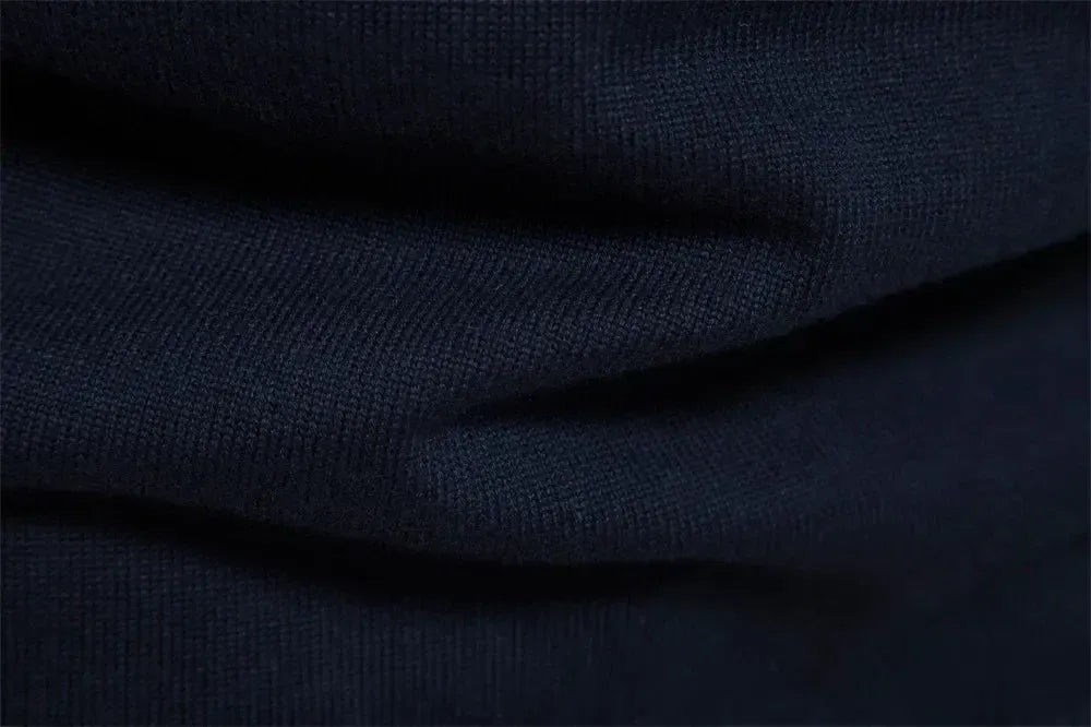 Helvano | Herren Streifen-Strickpullover mit Halbreissverschluss