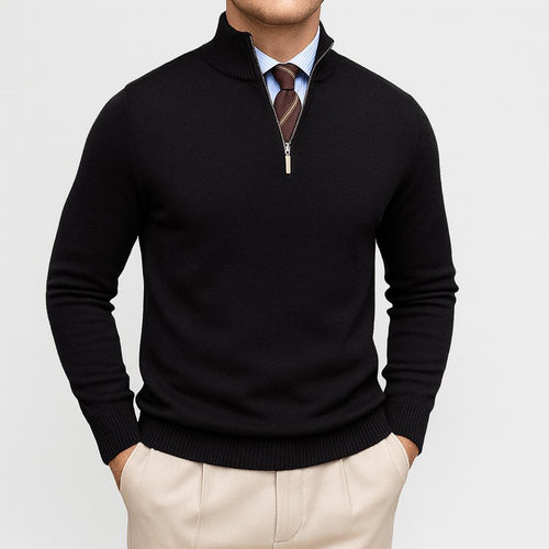 Helvano | Herren-Zip-Pullover aus Wollmischung