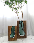 Helvano | Dekovase aus Holz und Glas