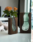 Helvano | Dekovase aus Holz und Glas
