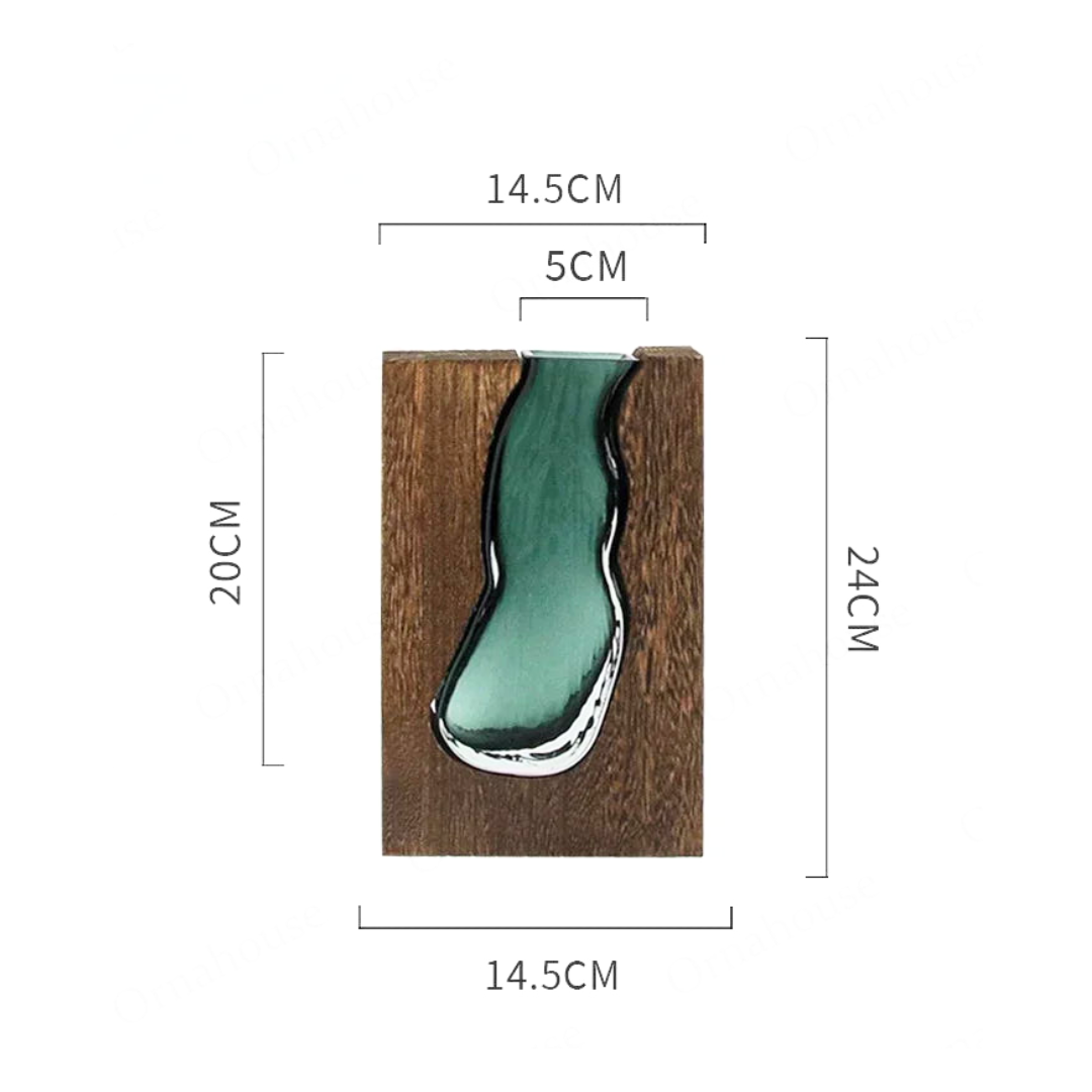 Helvano | Dekovase aus Holz und Glas