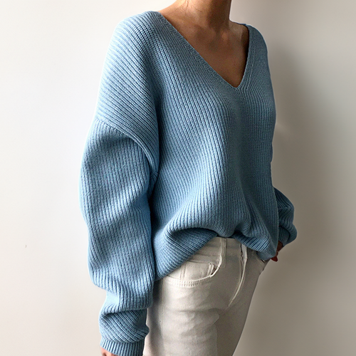 Helvano | Bequemer Pullover mit V-Ausschnitt für Damen