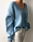 Helvano | Bequemer Pullover mit V-Ausschnitt für Damen