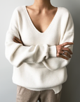 Helvano | Bequemer Pullover mit V-Ausschnitt für Damen