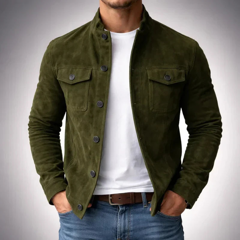 Helvano | Wildlederjacke mit Knöpfen für Herren