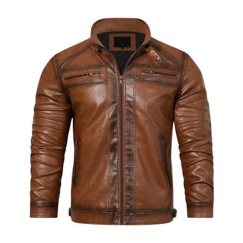 Helvano | Lederjacke Cruiser für Herren in Braun
