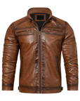 Helvano | Lederjacke Cruiser für Herren in Braun