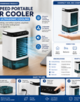 Helvano | Mobiler Mini-Klimalüfter mit 3 Stufen